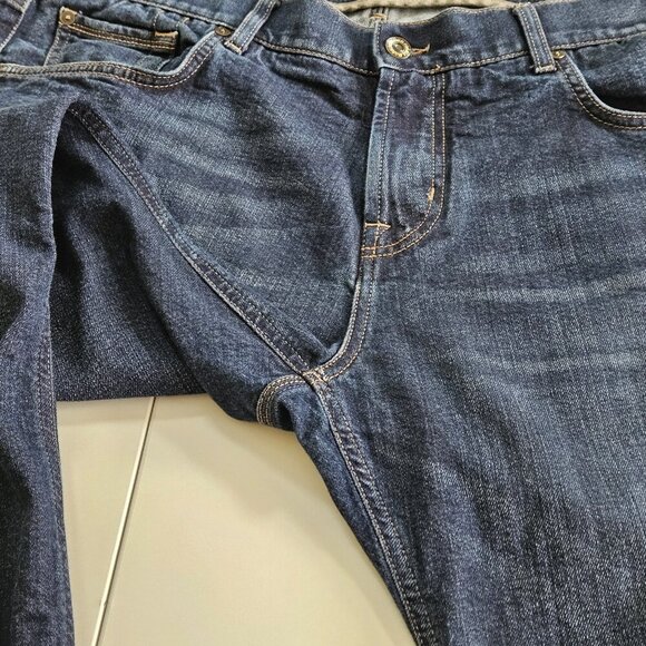 7 For All Mankind Jeans Mens 40x32 Dark Blue Slimmy SMSU980FY Denim Western Boho - Picture 10 of 16